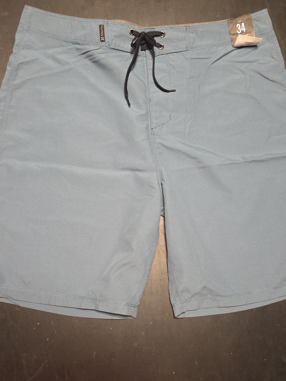 HURLEY Light Blue Board Shorts with Drawstring Waist